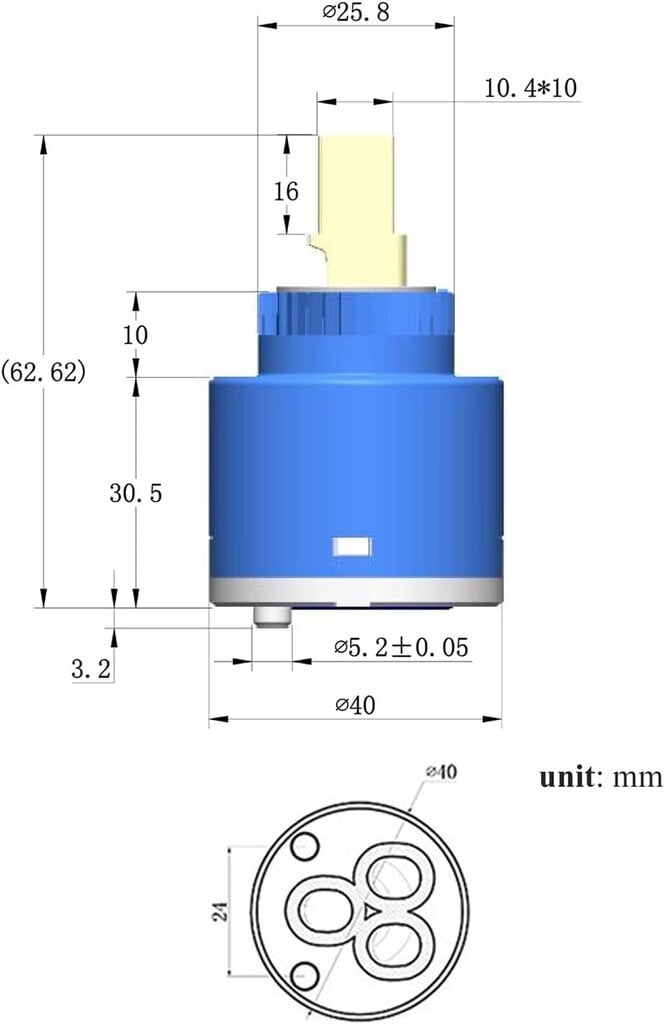 SEDAL keraaminen hanapatruuna vaihtosekoittimen hanaan 40 mm hinta ja tiedot | Suihkupäät ja tarvikkeet | hobbyhall.fi