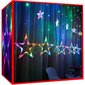 Valosarja lumihiutaleet ja tähdet LED, värillinen, 2,5 m hinta ja tiedot | Jouluvalot | hobbyhall.fi