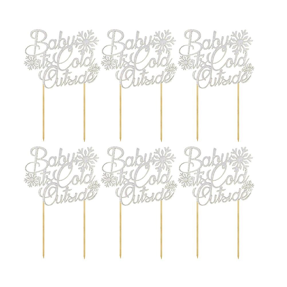 6 Kpl Kids Decor Jouluruokavalikot Paperiset Kakkupäälliset Glitter Christmas Cupcake Xmas Cupcake Picks hinta ja tiedot | Juhlakoristeet | hobbyhall.fi