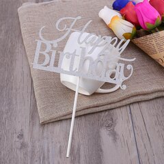 10 Kpl Happy Birthday Cake Topper Kakkukoristeet Juhlatarvikkeet (Hopea) hinta ja tiedot | Juhlakoristeet | hobbyhall.fi