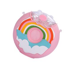 Donitsipullo 380ml Söpö, vuotamaton kannettava BPA-vapaa silikoni-PC 145x145mm vesipullo hihnalla Travel Pink Rainbowille hinta ja tiedot | Retkiastiat | hobbyhall.fi