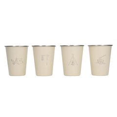 4 kpl 350ml 304 ruostumatonta terästä vesikuppi kahvimukipullo grilliolutmatkailulle Outdoor beige hinta ja tiedot | Retkiastiat | hobbyhall.fi