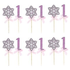 12 Kpl Kakkukoristeita, Snowflake Cake Topper hinta ja tiedot | Juhlakoristeet | hobbyhall.fi