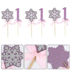 12 Kpl Kakkukoristeita, Snowflake Cake Topper hinta ja tiedot | Juhlakoristeet | hobbyhall.fi