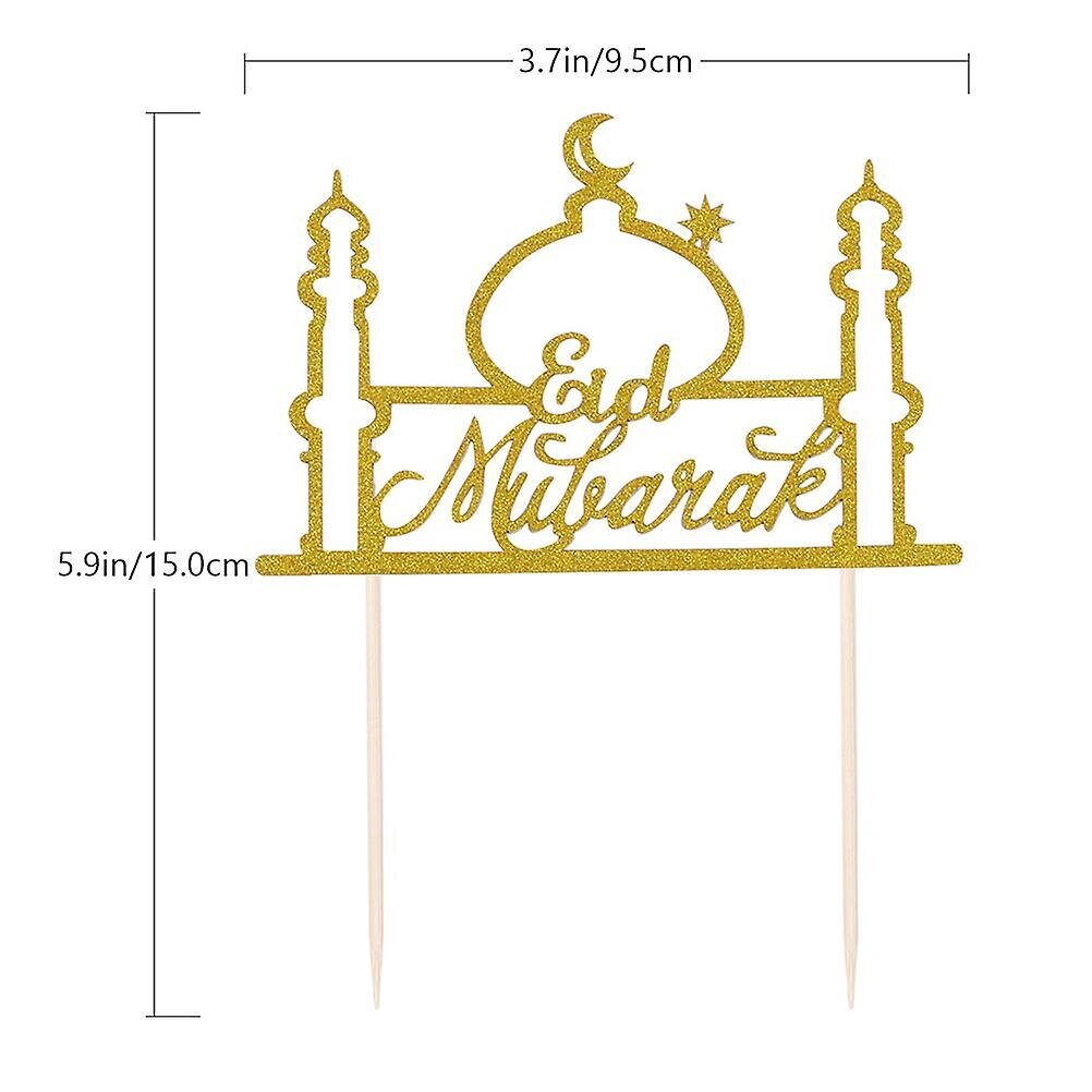 1 Setti 10 Kpl Cupcake Toppers Eid Ramadan Festival Kimaltelevat Kakkupäälliset Kakkukoristeet (Kultaiset) hinta ja tiedot | Juhlakoristeet | hobbyhall.fi