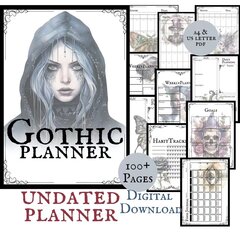 Gothic Planner Päiväämätön Rajat ylittävä Gothic Planner Witch Planner Daily Planner -sivu hinta ja tiedot | Kalenterit ja muistikirjat | hobbyhall.fi