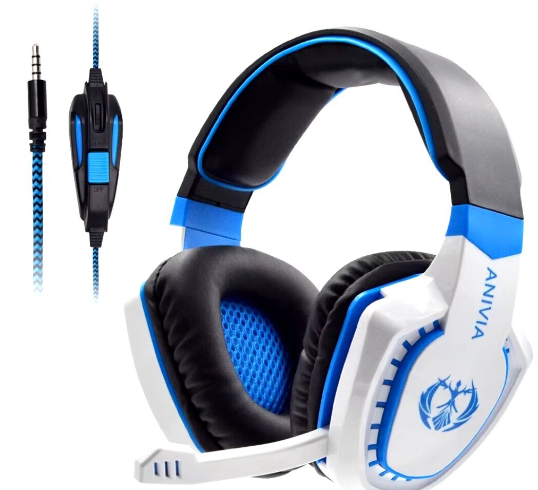 Kuulokkeet langallinen Gaming Headset Noise Isolating Overear Headphone with Mic. Äänenvoimakkuus Bass Surround PC PS4 PS5 valkoinen hinta ja tiedot | Kuulokkeet | hobbyhall.fi