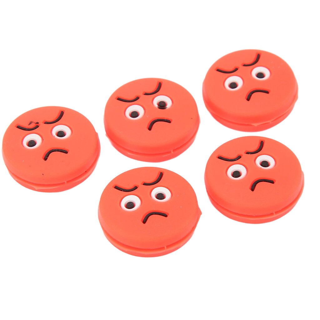 5 kpl tennismaila tärinänvaimennin Funny Angry Expression silikoninen tennisiskunvaimennin hinta ja tiedot | Tennisvälineet | hobbyhall.fi