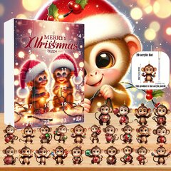 Joulun adventtikalenteri Monkey Blind Box Joulun lähtölaskenta 24 päivän kalenteri Lasten lahja hinta ja tiedot | Joulukoristeet | hobbyhall.fi