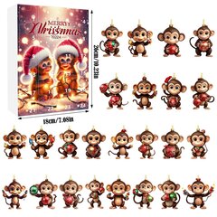 Joulun adventtikalenteri Monkey Blind Box Joulun lähtölaskenta 24 päivän kalenteri Lasten lahja hinta ja tiedot | Joulukoristeet | hobbyhall.fi