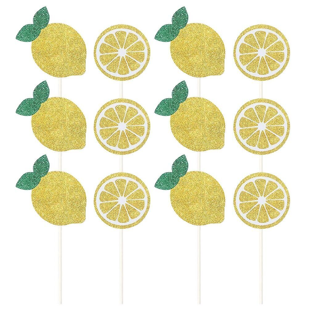 12 Kpl Creative Lemon Cake Inserts Juhlakakun Sisäosat Syntymäpäiväkakkulisäkkeet hinta ja tiedot | Juhlakoristeet | hobbyhall.fi