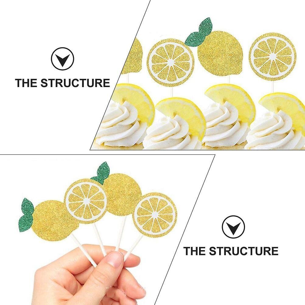 12 Kpl Creative Lemon Cake Inserts Juhlakakun Sisäosat Syntymäpäiväkakkulisäkkeet hinta ja tiedot | Juhlakoristeet | hobbyhall.fi