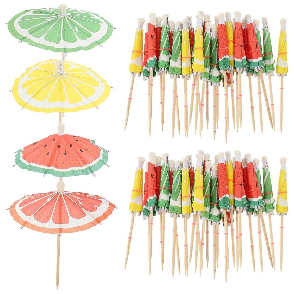 50 Kpl Kesäiset Havaijilaiset Sateenvarjot Ja Sateenvarjot Cocktail Party Hedelmät Cupcake Toppers Picks hinta ja tiedot | Juhlakoristeet | hobbyhall.fi