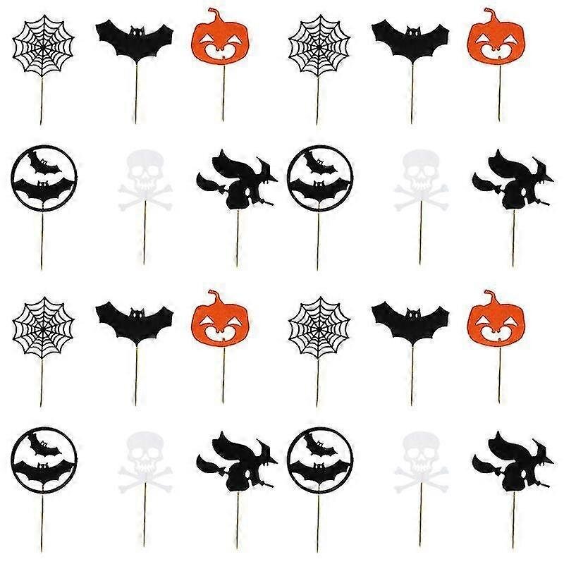 24 Kpl Kakkukoristeita, Halloween Cake Topper hinta ja tiedot | Juhlakoristeet | hobbyhall.fi