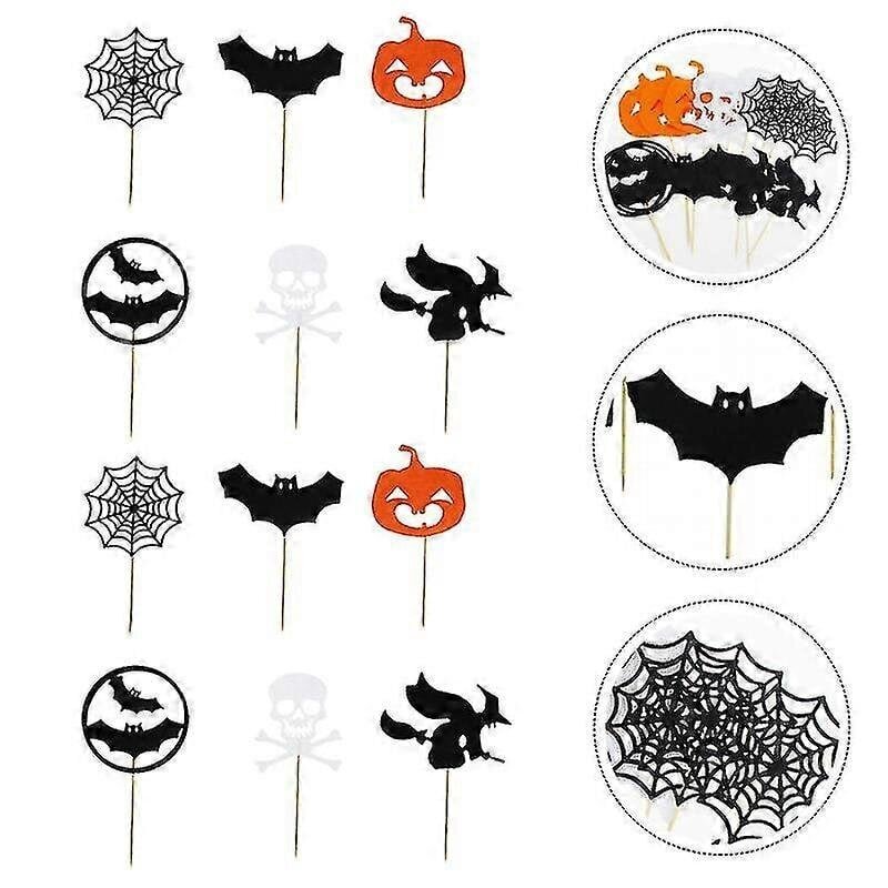 24 Kpl Kakkukoristeita, Halloween Cake Topper hinta ja tiedot | Juhlakoristeet | hobbyhall.fi