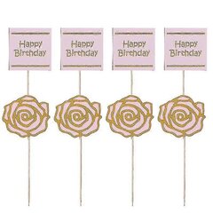 8 Kpl Kakkukoristeita, Rose Letter Cupcake Topper hinta ja tiedot | Juhlakoristeet | hobbyhall.fi