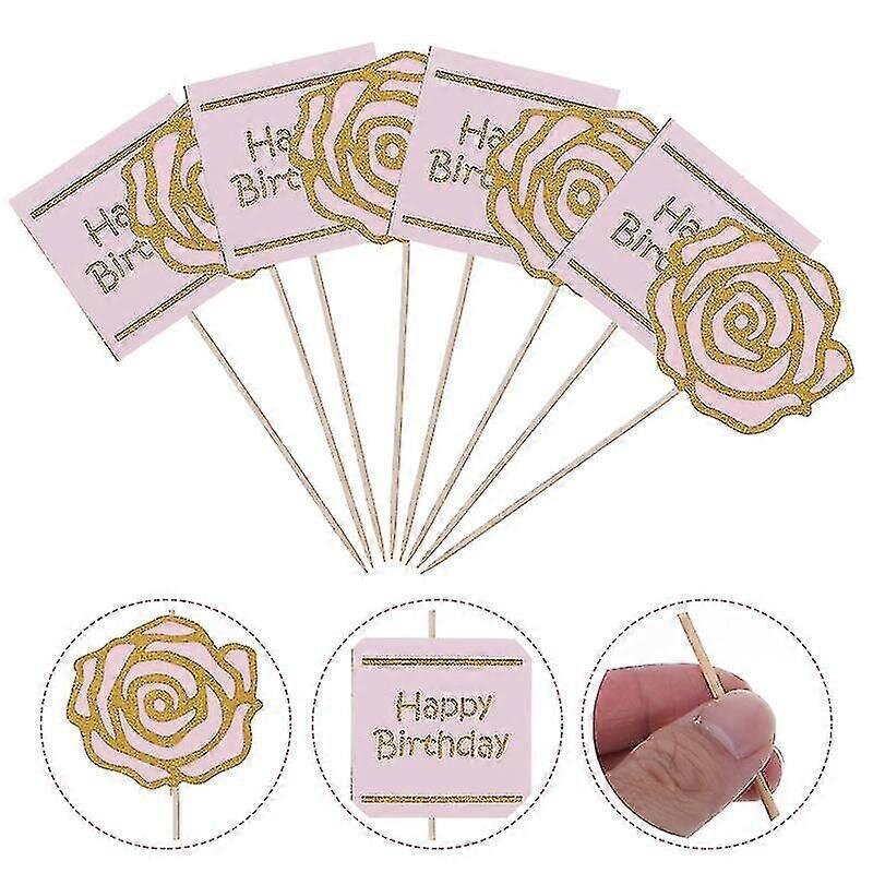 8 Kpl Kakkukoristeita, Rose Letter Cupcake Topper hinta ja tiedot | Juhlakoristeet | hobbyhall.fi