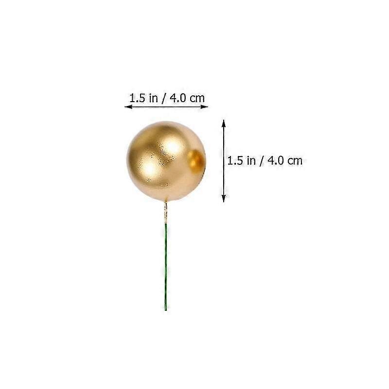 24 Kpl Kakkukoristeita, Golden Ball Cake Toppers hinta ja tiedot | Juhlakoristeet | hobbyhall.fi