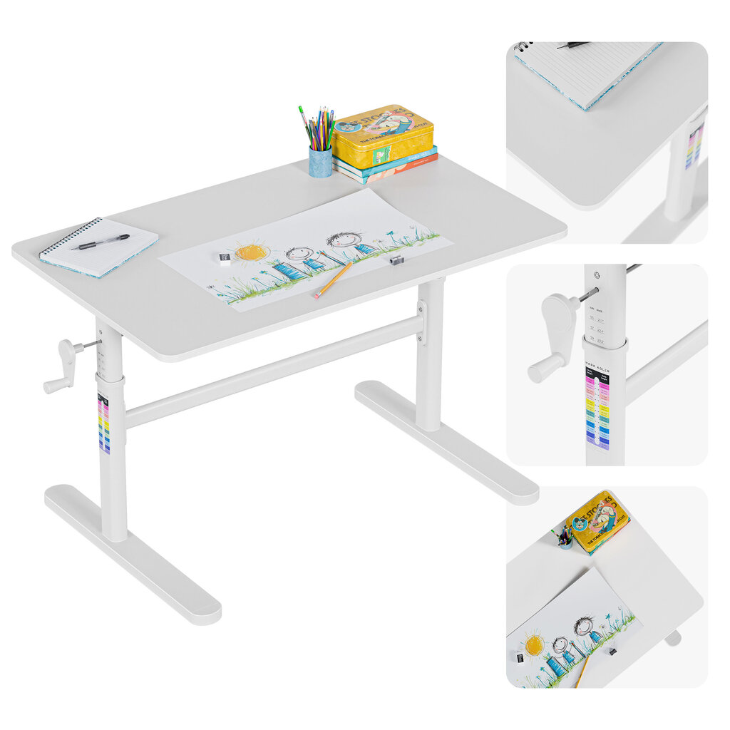 Ergonominen työpöytä lapsille Study 4.0, valkoinen hinta ja tiedot | Tietokonepöydät ja työpöydät | hobbyhall.fi