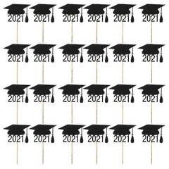 24 Kpl Kakkukoristeita, Graduation Cake Toppers For Cupcake hinta ja tiedot | Juhlakoristeet | hobbyhall.fi