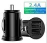 Musta 12V auton kuorma-auto Dual 2 portti USB Mini laturi sovitin iPhone 13 12 11 X Huawei Samsung Galaxy S22 Xiaomi 12 11 hinta ja tiedot | Sähköautojen lataustarvikkeet | hobbyhall.fi