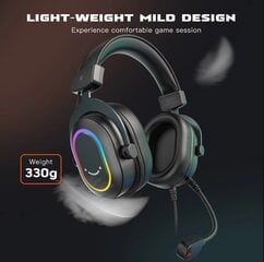 Fifine Dynamic RGB Gaming Headset Mic Over-Ear Headphones 7.1 Surround Sound PC PS4 PS5 3 taajuuskorjaimen asetukset Peli Elokuva Musiikki hinta ja tiedot | Kuulokkeet | hobbyhall.fi