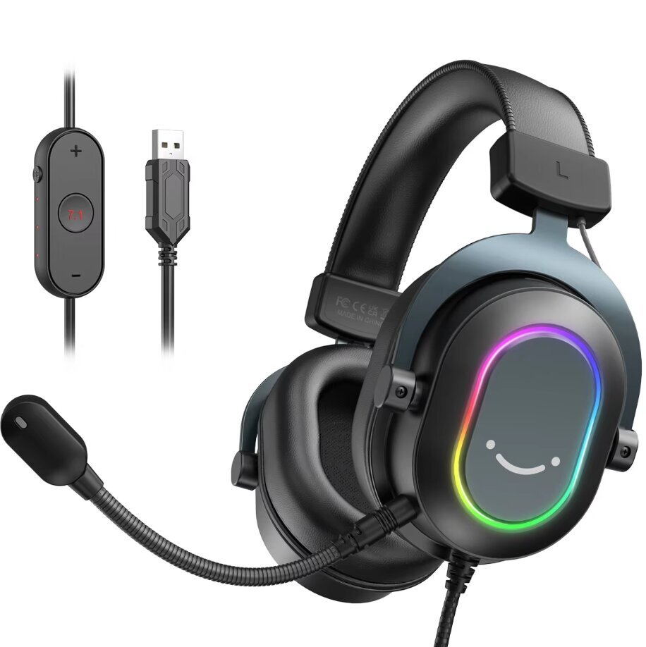 Fifine Dynamic RGB Gaming Headset Mic Over-Ear Headphones 7.1 Surround Sound PC PS4 PS5 3 taajuuskorjaimen asetukset Peli Elokuva Musiikki hinta ja tiedot | Kuulokkeet | hobbyhall.fi