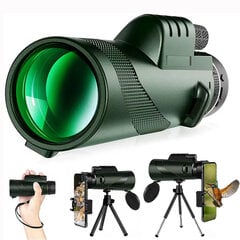 Tehokas zoom-teleskooppi 80x100 HD monokulaari metsästykseen retkeilyyn ulkomatkoille 50 mm linssillä GREEN hinta ja tiedot | Mikroskoopit ja teleskoopit | hobbyhall.fi