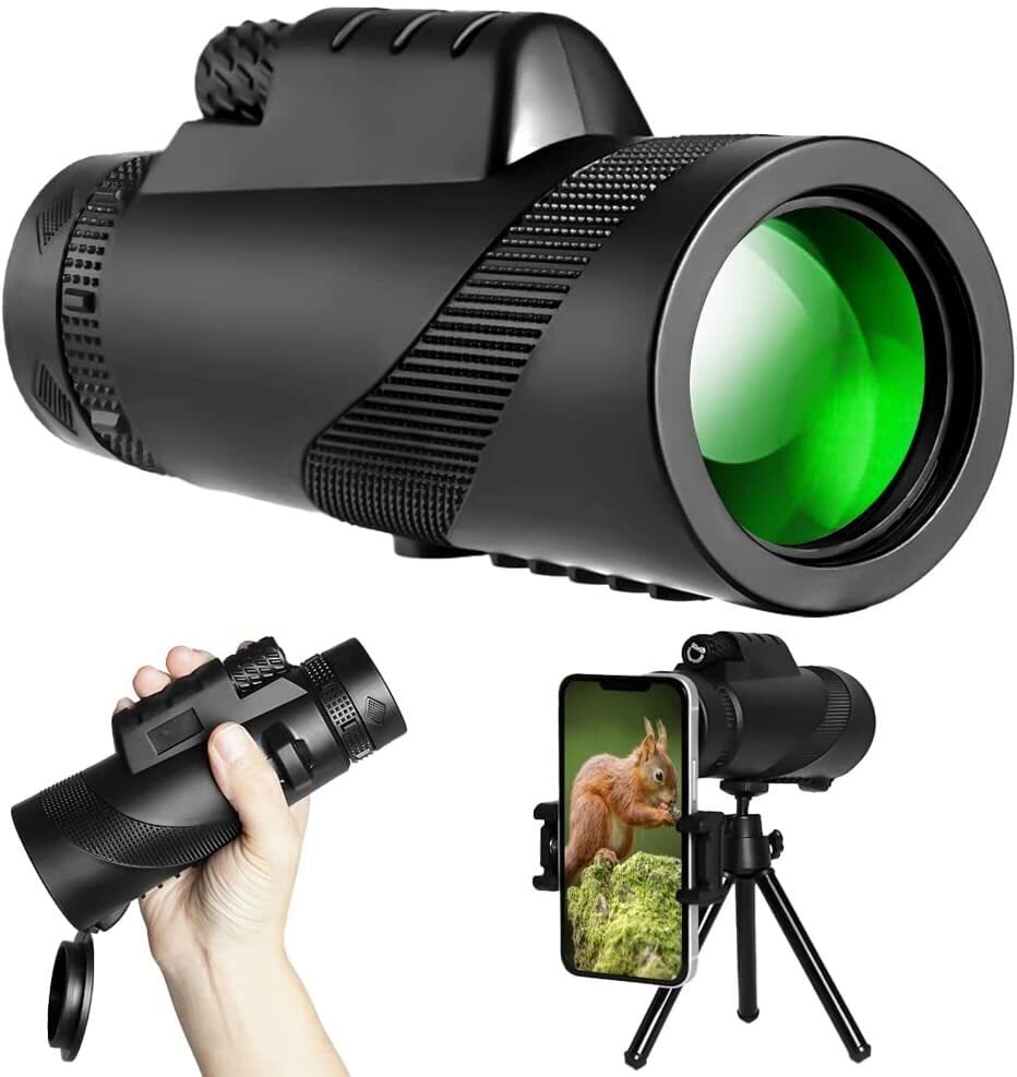 Tehokas zoom-teleskooppi 80x100 HD-monokulaari metsästykseen retkeilyyn ulkomatkoille 50 mm linssillä VIHREÄ SETTI hinta ja tiedot | Mikroskoopit ja teleskoopit | hobbyhall.fi