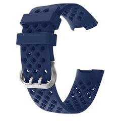 Silikoninen kellonauha Fitbit Charge 4 / 3 - Sininen Blue hinta ja tiedot | Älykellojen ja aktiivisuusrannekkeiden lisätarvikkeet | hobbyhall.fi