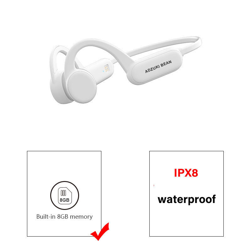 (x18pro 8G IPx8) New Bone Conduction -kuulokkeet Open Ear Vedenpitävä True Bone Conduction Bluetooth-kuulokkeet Ilmainen toimitus Langattomat urheilukuulokkeet kuulokkeet ja kuulokkeet hinta ja tiedot | Kuulokkeet | hobbyhall.fi