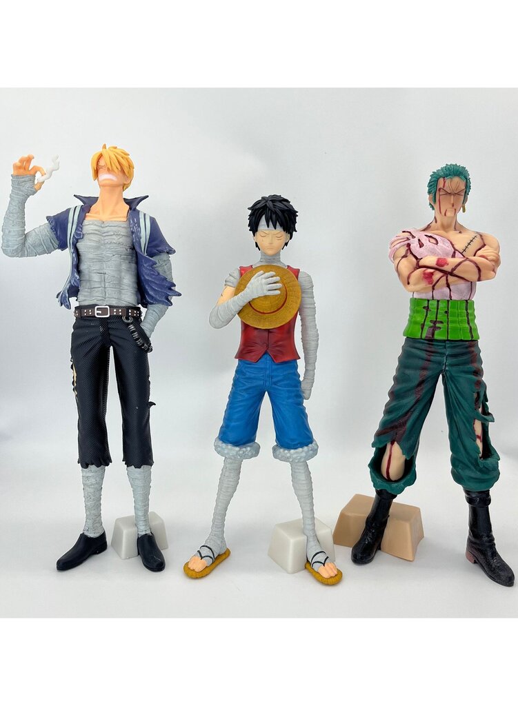 3 kpl Uusi One Piece toimintafiguuri Luffy Sauron Sanji 27cm hinta ja tiedot | Pienoismallit | hobbyhall.fi