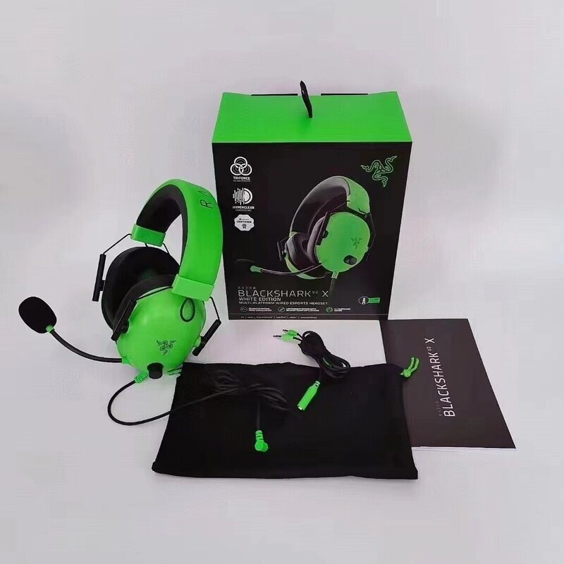 (Vihreä)Razer BlackShark V2 X Langalliset pelikuulokkeet: 7.1 Surround Sound - Peli PS4:lle, PS5:lle, Nintendo Switchille, Xbox-kuulokkeille ja kuulokkeille hinta ja tiedot | Kuulokkeet | hobbyhall.fi