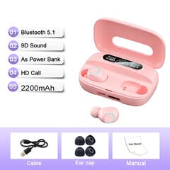 (M9-Pink)Uudet TWS-nappikuulokkeet Bluetooth 5.2 Luxury -nappikuulokkeet Smart Digital Touch -langattomat kuulokkeet mikrofonilla Vedenpitävät urheilupelikuulokkeet kuulokkeet ja kuulokkeet hinta ja tiedot | Kuulokkeet | hobbyhall.fi