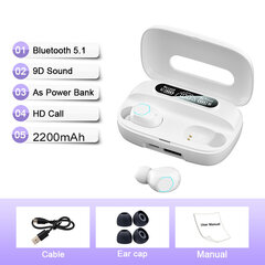 (M9-White)Uudet TWS-nappikuulokkeet Bluetooth 5.2 Luxury -nappikuulokkeet Smart Digital Touch -langattomat kuulokkeet mikrofonilla Vedenpitävät urheilupelikuulokkeet kuulokkeet ja kuulokkeet hinta ja tiedot | Kuulokkeet | hobbyhall.fi