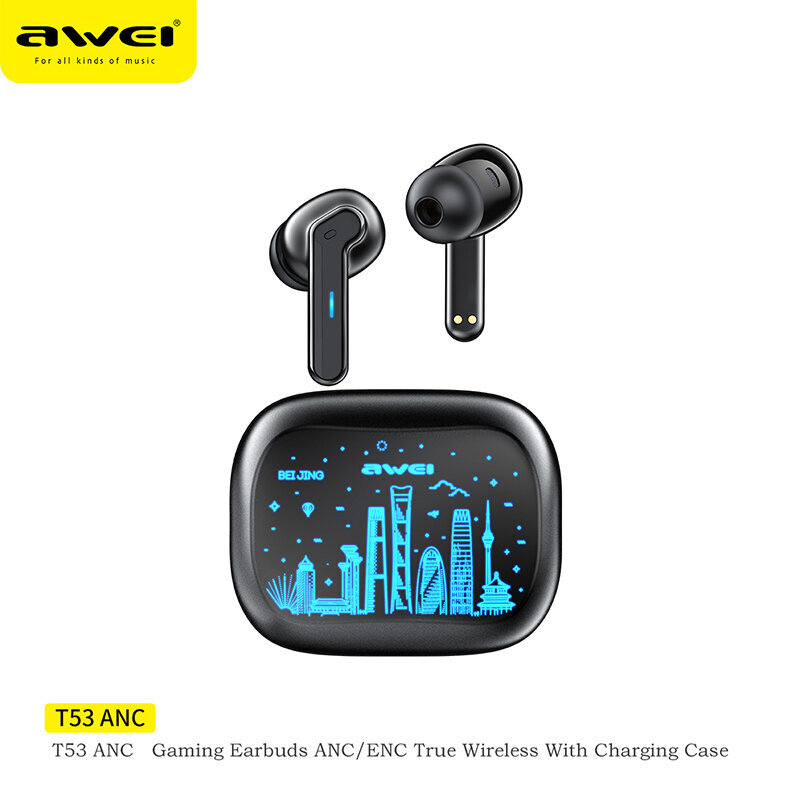 (ANC Bei Jing) T53 ANC Langattomat kuulokkeet 40dB Melua vaimentavat Bluetooth 5.3 Kuulokkeet 4 Mic ENC HD Call TWS Kuulokkeet Pieni viive kuulokkeet ja kuulokkeet hinta ja tiedot | Kuulokkeet | hobbyhall.fi