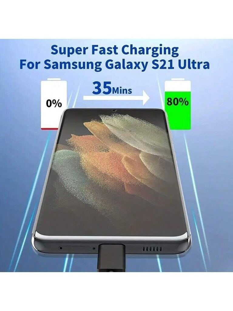 S Amsung Super Fast Charging Type C -latauskaapelin johto 25 W USB C Android-puhelimen laturilohkolla S Amsung Galaxy S23/S22/S21/S20/Plus/Ultra/FE/Note 20/10/Z Fold/Flip/A17/ IPhone 16/16pro/16pro Max/16plus/15/15pro/15plus/15promax-musta amerikkalainen  hinta ja tiedot | Kaapelit ja adapterit | hobbyhall.fi