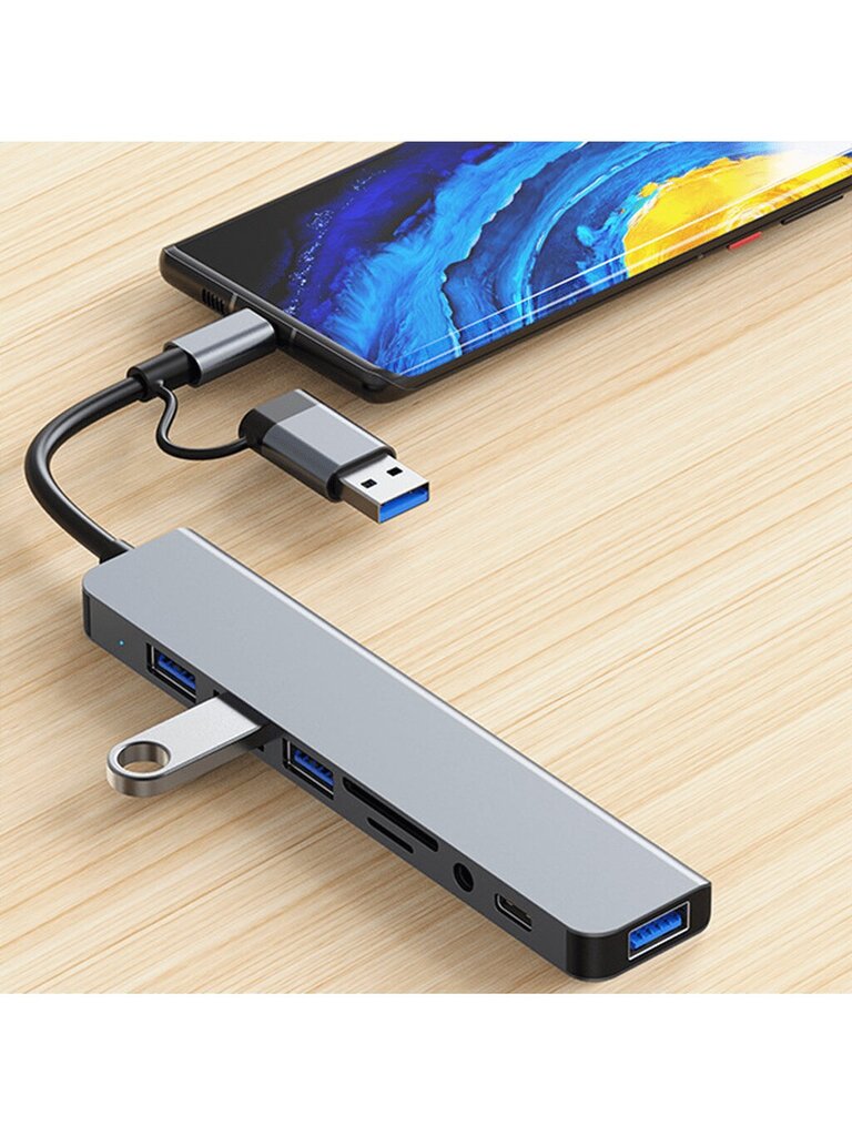 USB C -keskitin USB-keskitin 3.0, VIENON Alumiini 8 in 1 USB-jakaja, 1 X USB 3.0, 3 X USB 2.0 ja 1 X USB C, SD/TF-kortinlukija, 3,5 mm:n audio-aux-portit, yhteensopiva MacBook Pro Airin kanssa ja muita PC/ Kannettavat/tablettilaitteet/Galaxy Phones-5in2-h hinta ja tiedot | Kaapelit ja adapterit | hobbyhall.fi