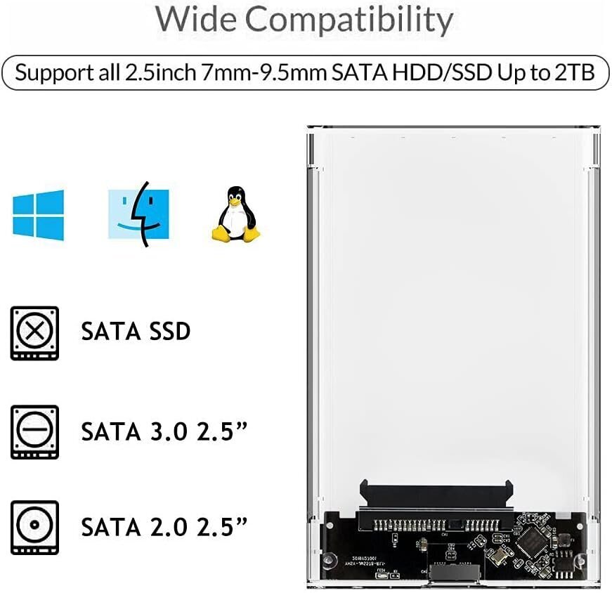 Kiintolevykotelo HDD 2,5" SATA, USB 3.1 hinta ja tiedot | Adapterit | hobbyhall.fi