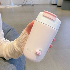 (Pink 480ml) Kawaii lämpökuppi kahviolutta teetä varten Söpöt eristetyt ruostumattomasta teräksestä valmistetut mukit Kannettava vesipullo olkitarralla - hinta ja tiedot | Juomapullot | hobbyhall.fi