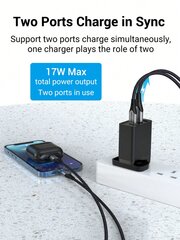 VENTION USB C -seinälaturilohko - kaksiporttinen 20 W PD 3.0 PPS GaN pikalatausvirtalähde MacBook Prolle/Airille, Galaxylle, HP:lle, IPhone 13 Pro Maxille - Kompakti ja tehokas USB-A- ja USB-C-laturi - musta hinta ja tiedot | Kaapelit ja adapterit | hobbyhall.fi