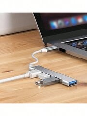 USB C -keskitin 4 -porttia, USB C - USB-keskitin, jossa 1 USB 3.0/3 usb 2.0, USB C -jakaja kannettavalle tietokoneelle, Prolle, i:lle, iPad Prolle, Chromebookille, Pixelbookille, Dell XPS:lle, Samsungille, Samsung Galaxy S23:lle ja muille Type C:lle Laitt hinta ja tiedot | Kaapelit ja adapterit | hobbyhall.fi