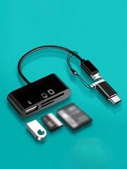 Abs Material Otg Triple Function Card Reader, Yhteensopiva Tf/sd/usb/kamerakorttien, Type-c- ja Android-mobiililaitteiden kanssa tiedonsiirtoon - Musta hinta ja tiedot | Kaapelit ja adapterit | hobbyhall.fi