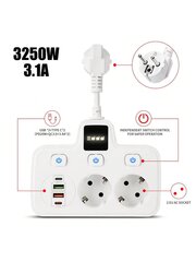 EU Plug Power Strip USB-pikalaturin jatkopistoke TYPE-C sovitin Yövalolla seinäpistorasialla laturi Smart Home Socket hinta ja tiedot | Kaapelit ja adapterit | hobbyhall.fi