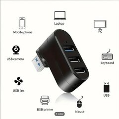 1 kpl pyörivä 2.0usb-jakaja yksi vedä kolme 3-porttinen monitoiminen 7-fontinen pyörivä muunnin keskitin USB-moniväri-musta hinta ja tiedot | Kaapelit ja adapterit | hobbyhall.fi