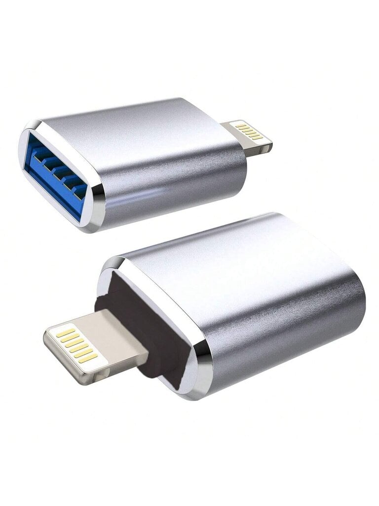 2 Pack IPhone OTG -sovitinUSB naaras - Lightning uros dongle 14 13 11 12 Pro Max Xr X Xs 8 7 Se Plus kameran kortinlukijalle USB Flash Drive Hiiri Näppäimistö Keskitin MIDI Converter U Levy Apple IPadAir-Musta hinta ja tiedot | Kaapelit ja adapterit | hobbyhall.fi