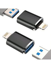 2 Pack IPhone OTG -sovitinUSB naaras - Lightning uros Dongle 14 13 11 12 Pro Max Xr X Xs 8 7 Se Plus kameran kortinlukijalle USB Flash Drive Hiiri Näppäimistö Keskitin MIDI Converter U Levy Apple IPadAir-Silver hinta ja tiedot | Kaapelit ja adapterit | hobbyhall.fi