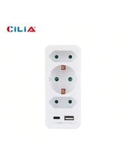 CILIA CILIA 1kpl Multi Outlet Extender European Converter Head 5-IN-1 Adapteri 1 USB 1 Type-C -liitäntä 3 AC-liitintä Soveltuu toimistoon ja kotiin hinta ja tiedot | Kaapelit ja adapterit | hobbyhall.fi