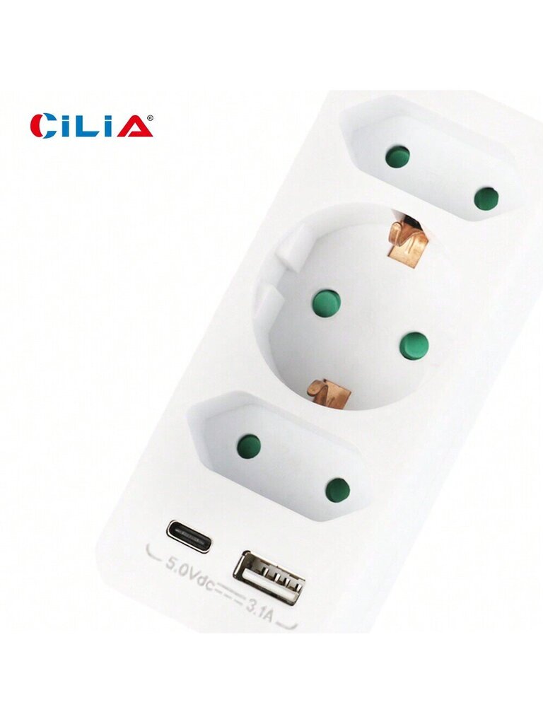 CILIA CILIA 1kpl Multi Outlet Extender European Converter Head 5-IN-1 Adapteri 1 USB 1 Type-C -liitäntä 3 AC-liitintä Soveltuu toimistoon ja kotiin hinta ja tiedot | Kaapelit ja adapterit | hobbyhall.fi