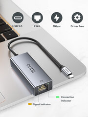 USB C 3.0 1000 Mbps Ethernet-sovitin Yhteensopiva USB C 3.0, RJ45 Gigabit LAN, PC, Kannettava tietokone, Tabletit, Kytkin, Älypuhelimet - Vaaleanharmaa - yksi koko hinta ja tiedot | Kaapelit ja adapterit | hobbyhall.fi